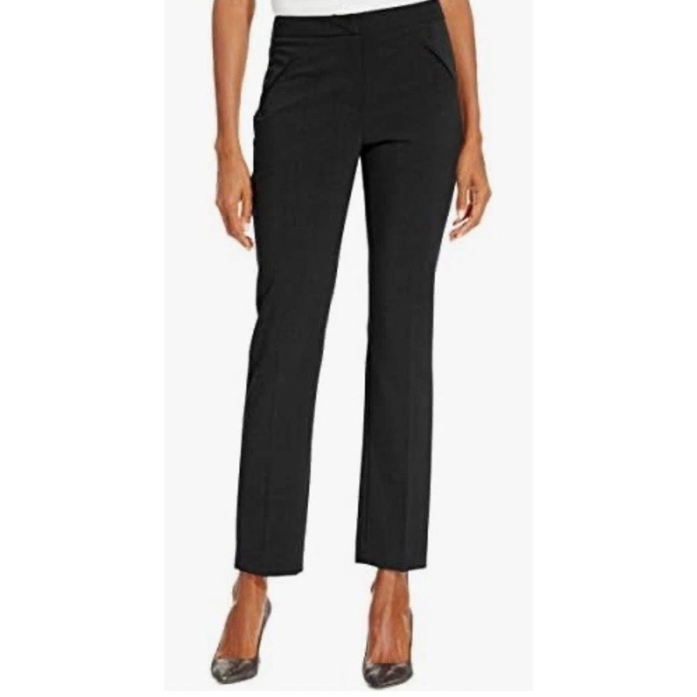 Tahari ASL Alyssa Slim Leg Bi-Stretch Navy Pants Women's 12 NWT